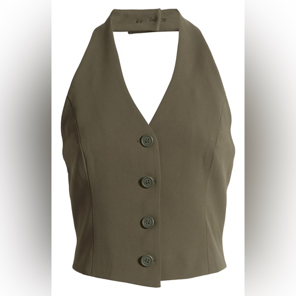 open edit olive green halter vest top 🫒 - Picture 3 of 4
